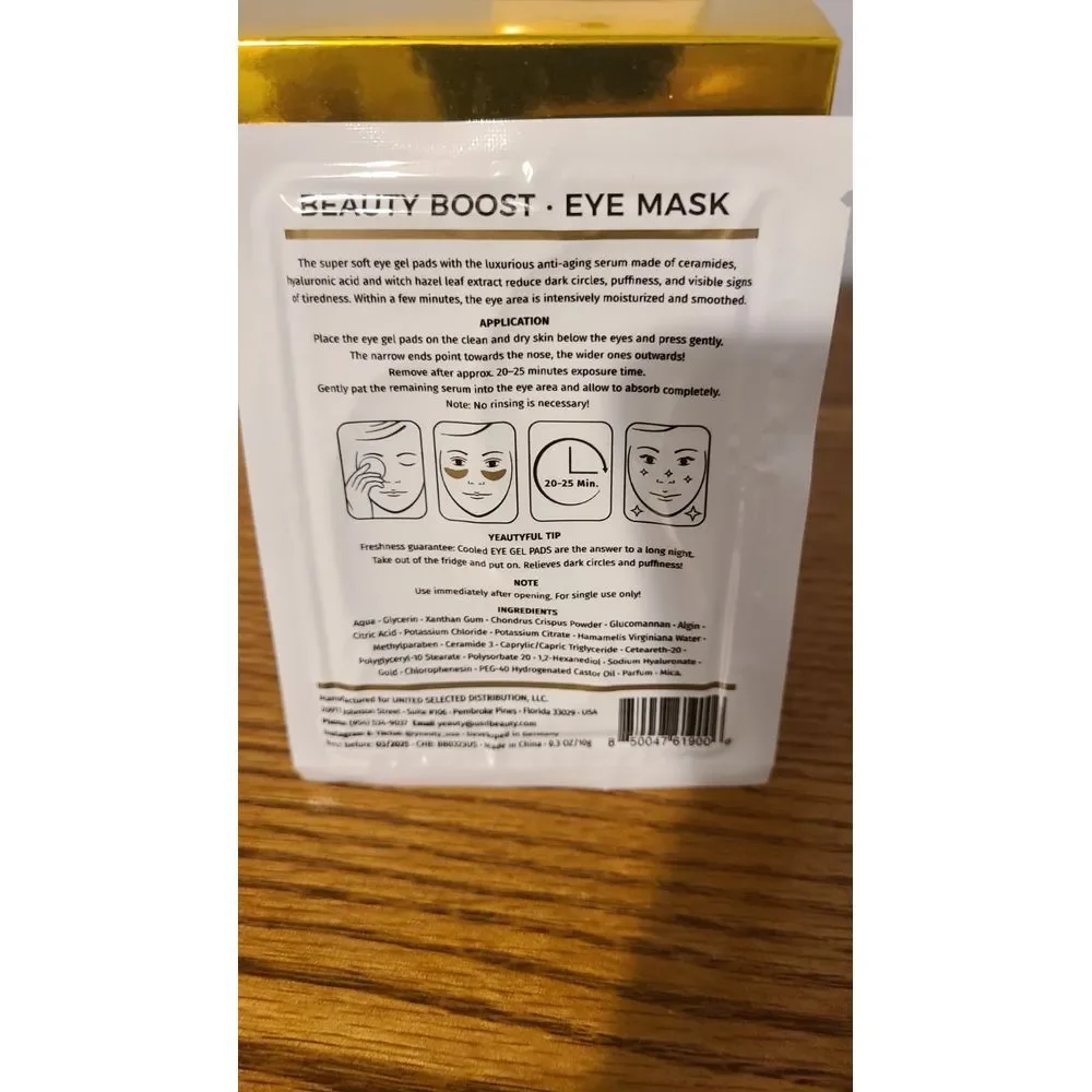 Yeauty Deep Hydration Cell Eye Masks - 25 Pairs Aloe Vera, Hyaluronic Acid Vit E